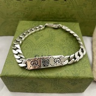 GUCCI 手鏈 小精靈骷髏 古巴鏈 純銀