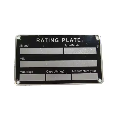 Aluminum Blank or Engraved Trailer VIN & Weight Chassis Plate 85mm x 50mm Identification Number Moto