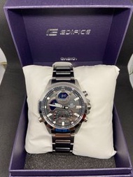 CASIO卡西歐 EDIFICE 雙顯 賽車錶(藍牙智慧錶) (黑x銀) ECB-30D-1A