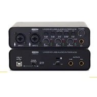 BOMGE U202 Audio Interface Soundkarte 24-Bit/192kHz Ad Converter E-Gitarre Live-Aufnahme Profession