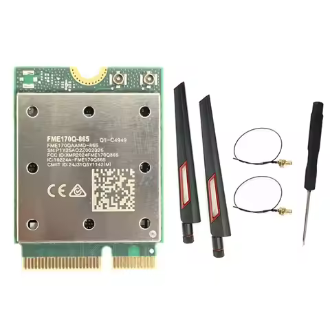 Upgraded Bluetooth 5.4 2.4G/5G/6Ghz Wifi Card+ 10DB Antenna QCNCM865 Wifi7 Wireless Adapter 5800M M.