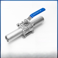[.667.]304 stainless steel three-piece welded ball valve lengthened Q61F butt welded extension tube 