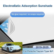 Car Sunroof Sunshade For Porsche Taycan Type 9J1 2019~2025 Shades Electrostatic Adsorption Roof Skyl