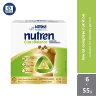 Nestle Nutren Glucobalance Coffee 6 x 55g | Low GI Nutrition for Diabetic Patient