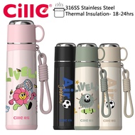 Cille 500ml Leisure Cartoon Style 316SS Stainless Steel Vacuum Flask Thermos Water Bottle