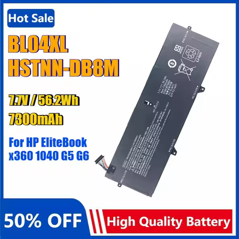 New BL04XL HSTNN-DB8M Laptop Battery for HP EliteBook X360 1040 G5 G6 5XD66UA 5DF58EA UB7N L07041-85