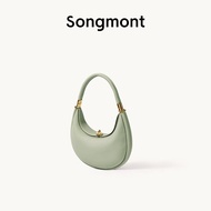 Songmont กระเป๋ามีที่จับ Tas Luna เล็กสำหรับผู้หญิงครึ่งกระเป๋าดวงจันทร์4way หนัง