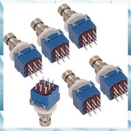 [W F S B] 6PCS Guitar Effect Pedal Switch 3PDT Foot Switch PCB Button On-on Latching 9 Pins True Byp