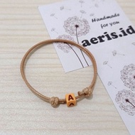 Initial Letter Bracelet / Name Bracelet / Couple Bracelet [LIGHT BROWN]