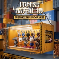 [48H Shipping]Container-style Pop Mart display rack, blind box storage box, display case for figurin