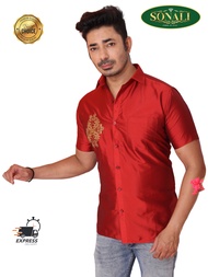 Sonali Premier Quality Men's Shirt / Men's Kurta / Jippa Only - Red Q1497