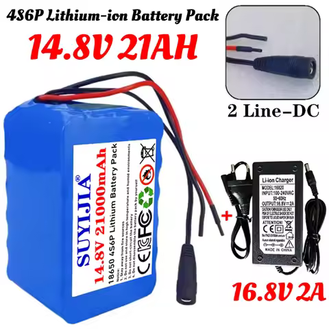 4S6P 14.8V 21000mAh 18650 Rechargeable Lithium-ion Battery with Built-in BMS for Night Fishing Light