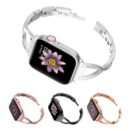 [HOT JUXXKWIHGWH 514] Slim สำหรับ Apple Watch Band 40มม. 38มม. 44มม. 42มม. ผู้หญิง Bling สายรัดข้อมือสำหรับ IWatch SE Series 7 6 5 4 3โลหะสร้อยข้อมือ