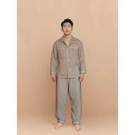 Solstice Home ชุดนอนผู้ชาย Morning Snooze แขนยาวขายาว  - ผ้า Cloud Cotton กุ๊นขอบสี ทำจากผ้าฝ้าย 100