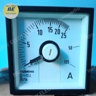AMPER METER 25/1A AC AMMETER 0-25A SIEMENS 48X48