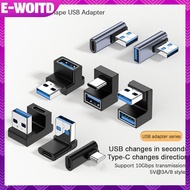 E-WOITD USB-A Mobile Phone Adapter 90 Degree USB C to USB A Adapter Right Angle USB A 3.0 Male to US