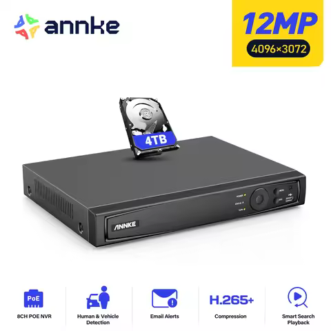 ANNKE H.265+ Ultra HD 12MP POE NVR Network Video Recorder 8/16CH NVR For POE IP Camera P2P Cloud Fun
