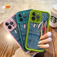Denim Pocket Pens Ruler Street Patchwork phone Shell For infinix X657 X669 X6836 Hot 9 10 11 Play 10