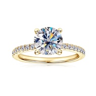 IOGOU 2CT Moissanite Engagement Wedding Ring for Women 925 Sterling Silver Rings Promise Finger Jewe