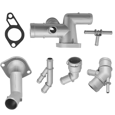 N68R--7 Pcs Aluminium Engine Thermostat Housing Cover 06A121133J For Golf MK4 Jetta 1.8T TT 2000-200