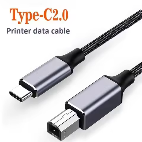 USB Type-C to USB Type B 2.0 High Speed Cable For MacBook Pro HP Canon Brother Epson Dell Printer Ty