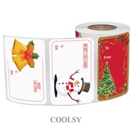 COOLSY 250Pcs Rectangle Merry Christmas Label Stickers For Card Gift Package Wrapping Festival Party Baking