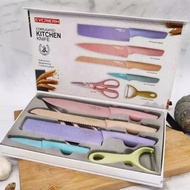 Pisau Set Marmer 6in1 Kitchen Knife