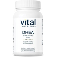 Vital Nutrients DHEA 50mg | Vegan Micronized DHEA Supplement for Women & Men| Supports Hormone Balan