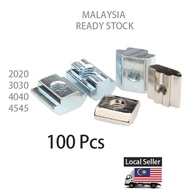 100pcs T Sliding Nut T Slot Nut T Sliding Block Square Nut Profile Nut for 20/30/40 Series Aluminium