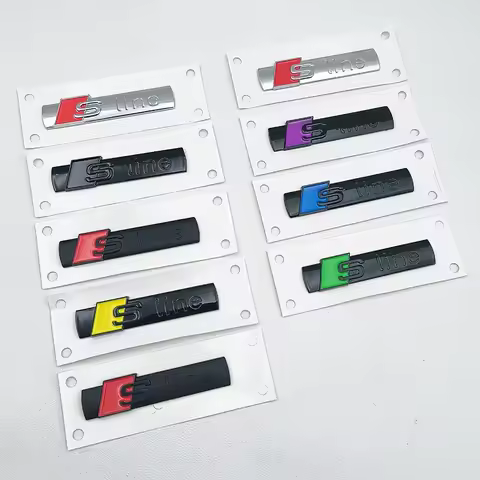 2pcs 3D ABS Sline Logo S Line Emblem Car Fender Badge For Audi A1 A2 A3 A4 A5 A6 A7 A8 Q2 Q5 Q7 Q3 T