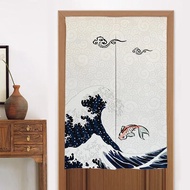 Japanese Crane Kitchen Door Curtain Kitchen Toilet Half Door Curtain Feng Shui Curtain Japanese Noren