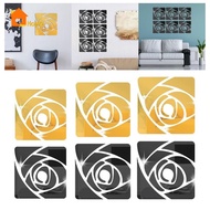 [Nanaaaa] Mirror Decal Flower Pattern Wall Sticker Waterproof for Decor