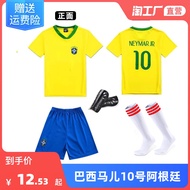 jersey lengan panjang malaysia bola murah Brazil Naimaer No. 10 jersi sepak kanak-kanak pakaian seragam Argentina tadika