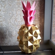 DIY 3D Papercraft A4 Paper Model Decor Kit: Pineapple