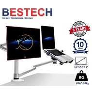 KOTECH KTUP-2LM LAPTOP AND MONITOR DESKTOP ARM STAND(10" - 27" MONITOR + 10" - 17.5"LAPTOP)-HIGH QUALITY