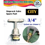 VAGO Brass Stopcock Cartridge Valve Fine Thread Gigi Halus 3/4" 20mm (CITY Brass Spare Part Replacem