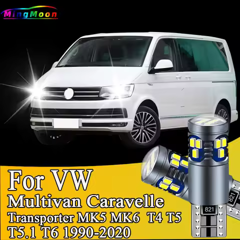 2Pcs T10 Car LED Bulbs Parking Clearance Lights For Volkswagen VW Multivan Caravelle Transporter MK5