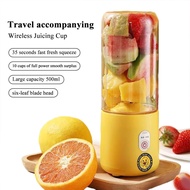 MK500Ml Usb Portable Blender Rechargeable Fresh Fruit Juice Mixer 6 Blades Electric  Shake Cup Blender Smoothie Ice Crush Cup