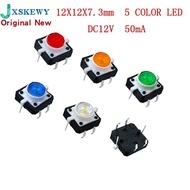 5PCS 12X12X7.3 Tactile Push Button Switch Momentary Tact LED 5 Color 12X12X7.3mm 12*12*7.3mm 12*12*7