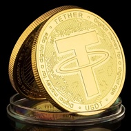 Usdt cryptocurrency Vật Lý đồng xu Tether USD thu mạ Vàng Crypto đồng xu lưu niệm đồng xu lưu niệm q