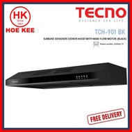 Tecno TCH 901 Slim Line Designer Cooker Hood with Maxi-Flow Motor BK/SS/WH