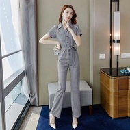 Jumpsuit Womens Summer New High-waisted Slim Nine-point Straight Casual One-piece Jumpsuit Women