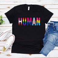 LGBT Flag Human Pride T Shirts Women Pride Flag Tshirt Bisexual Tee Lesbian Queer Tops Rainbow Flag 