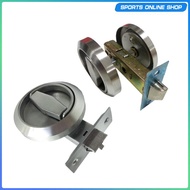 [Beauty] Round Knobs Ring Pulls Lock Accessories Stainless Steel Practical Outdoor Lock for Corridor