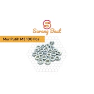100 pcs White Nuts M3 Galvanized 3mm 3mm Hexagon Nuts 0.5