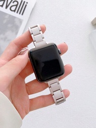 1入女士蘋果時尚金屬不銹鋼表帶，適用於Apple Watch 40mm Ultra / 2，49mm / 44mm / 45mm / 41mm / 42mm / 38mm。腕帶手鍊適用於SE 9 8 7 6 5 4 3 2 1 Apple Watch配件