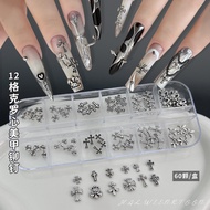 12 Glo Heart Nail Accessories Multiple Sets Hot Selling Recommended Cross Metal Rivet DIY Nail Drill