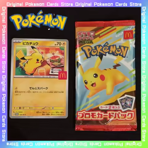 100%Original Pokemon McDonald's PTCG Special Feature Flash Card Pikachu Japanese Collectible Trading