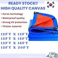 Blue Orange Waterproof Canvas Kanvas Tarpaulin Sheet Canopy Camping Khemah Kereta Lori Pasar malam t