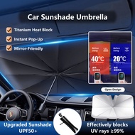 ✅SG Ready Stocks✅ Car Sunshade UmbrellaTitanium Silver Foldable UV ProtectionHeat Shield Privacy Sid